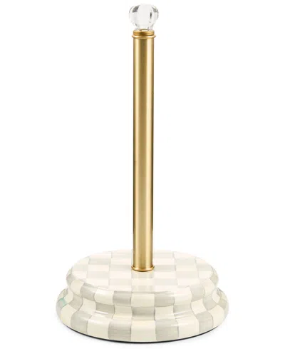 Mackenzie-childs Sterling Check Paper Towel Holder In Gold