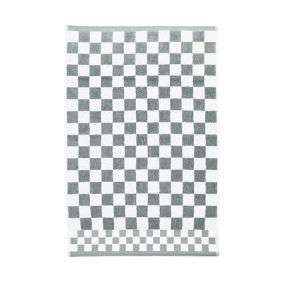 Mackenzie-childs Sterling Check Plum Check Hand Towel In Silver,gray,white