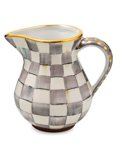 Mackenzie-childs Sterling Check Portly Pitcher In Purple