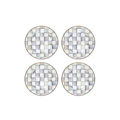 Mackenzie-childs Sterling Check Salad Plates In Gray,white