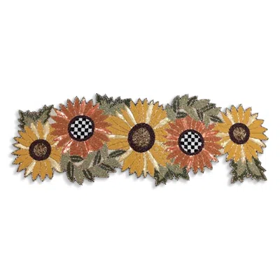 Mackenzie-childs Sunflower Beaded Table Runner In Multi