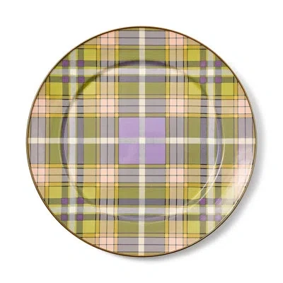Mackenzie-childs Violet Charger/plate In Green;purple