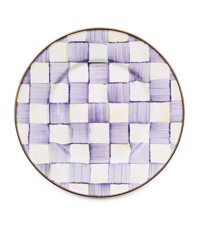 Mackenzie-childs Violet Check Dessert Plate In Purple