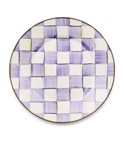 Mackenzie-childs Violet Check Dinner Plate In Purple