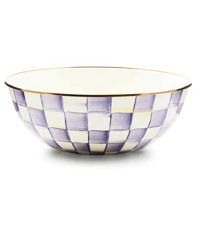 Mackenzie-childs Violet Check Extra Large Everyday Bowl In Purple