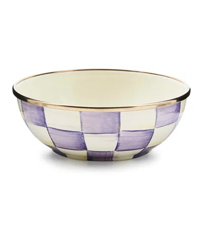 Mackenzie-childs Violet Check Handmade Everyday Bowl In Purple