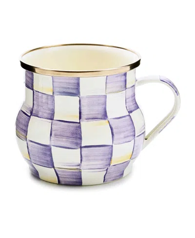 Mackenzie-childs Violet Check Handmade Mug In Purple