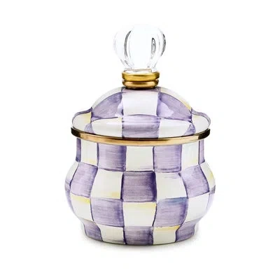Mackenzie-childs Violet Check Lidded Sugar Bowl