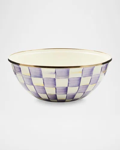 Mackenzie-childs Violet Check Medium Everyday Bowl In Purple