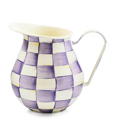 Mackenzie-childs Violet Check Pitcher In Animal Print
