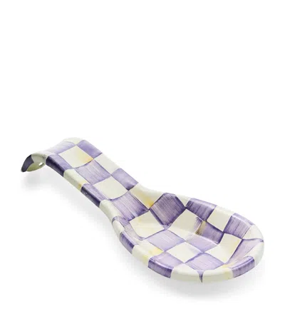 Mackenzie-childs Violet Check Spoon Rest In Purple