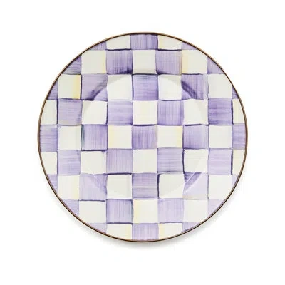 Mackenzie-childs Violet Dinner Plate In White;purple
