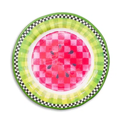 Mackenzie-childs Watermelon Salad Plate, Set Of 4 In Green