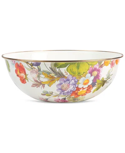 Mackenzie-childs White Flower Market Extra-large Everyday Bowl, 192-oz. In Transparent
