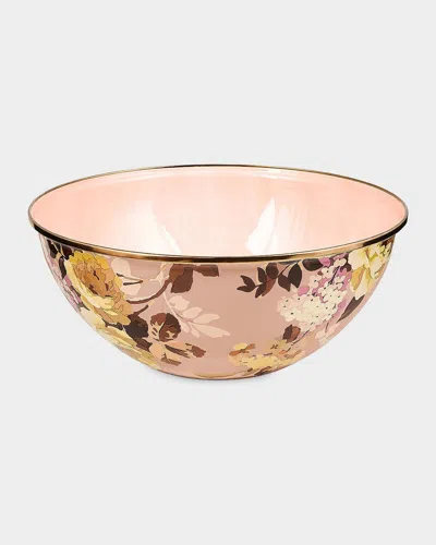 Mackenzie-childs Wild Rose Mauve Large Everyday Bowl In Brown