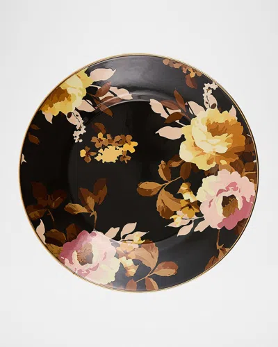 Mackenzie-childs Wild Rose Mocha Dinner Plate