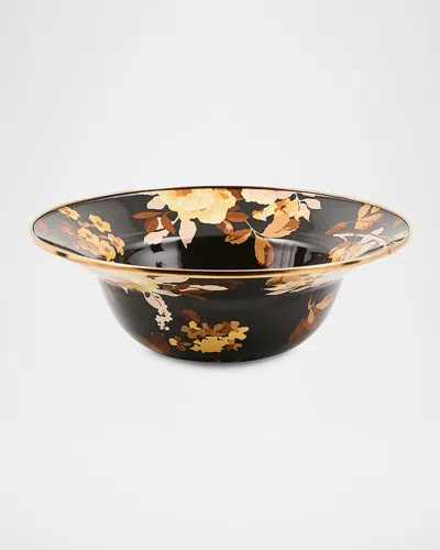 Mackenzie-childs Wild Rose Mocha Serving Bowl