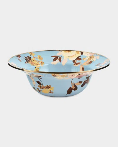 Mackenzie-childs Wild Rose Slate Serving Bowl In Blue