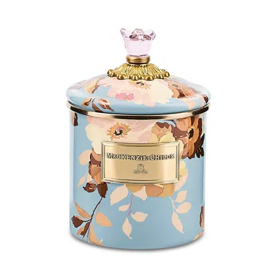 Mackenzie-childs Mackenzie Childs Wild Rose Slate Small Canister In Blue