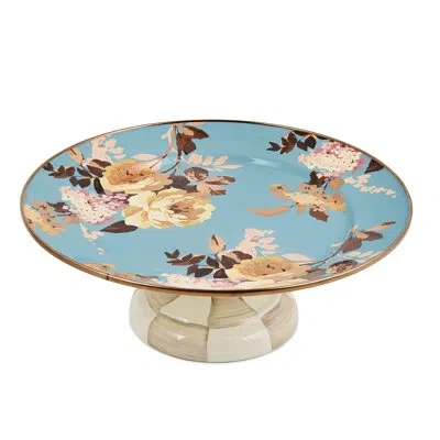 Mackenzie-childs Wild Rose Small Pedestal Platter In Multi