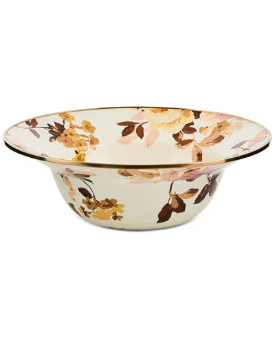 Mackenzie-childs Wild Rose White Serving Bowl