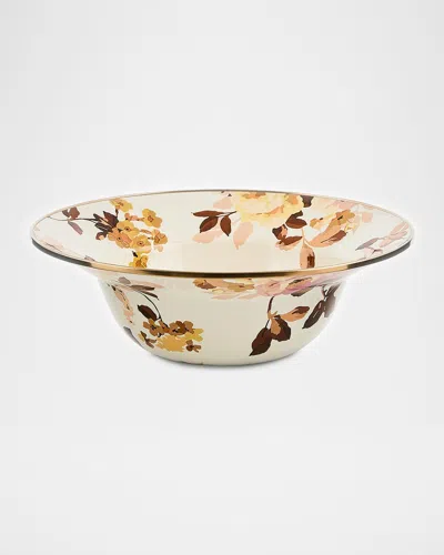 Mackenzie-childs Wild Rose White Serving Bowl