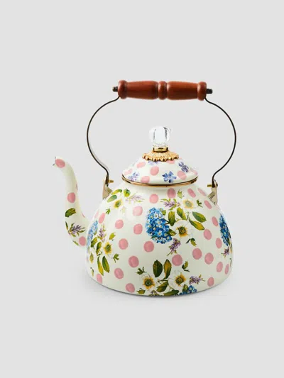 Mackenzie-childs Wildflowers Pink Large Tea Kettle In Multi