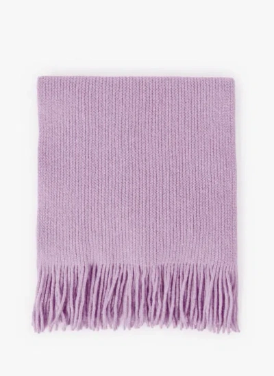 Mackie Echarpe Bords Frangés En Laine Et Angora In Purple