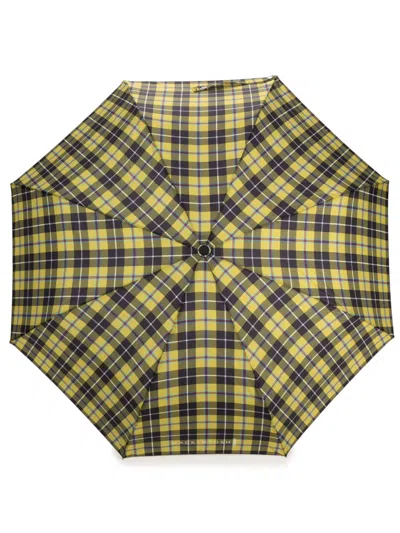 Mackintosh Ayr Check-pattern Automatic Telescopic Umbrella In Green