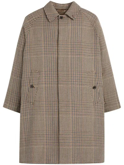 Mackintosh Belford Checked Coat In Brown