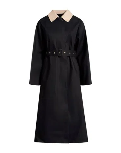 Mackintosh Belted Bowland Lr-1058 Woman Overcoat & Trench Coat Midnight Blue Size 0 Cotton In Black