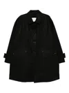Mackintosh Button-up Coat In Black