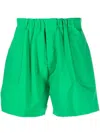 Mackintosh Captain Elasticated Waistband Shorts In Green