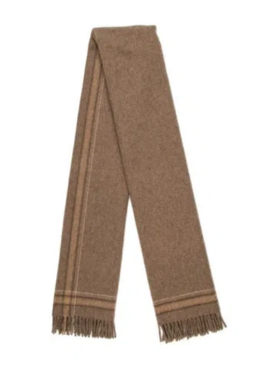 Pre-owned Mackintosh Cashmere Graphic Print Scarf In Neutrals