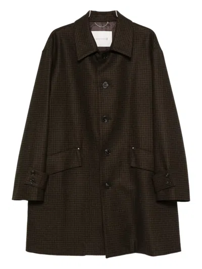 Mackintosh Checked Coat In Brown