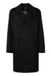 Mackintosh Double-breasted Wool Coat In Black