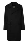 Mackintosh Double-breasted Wool Coat In Black