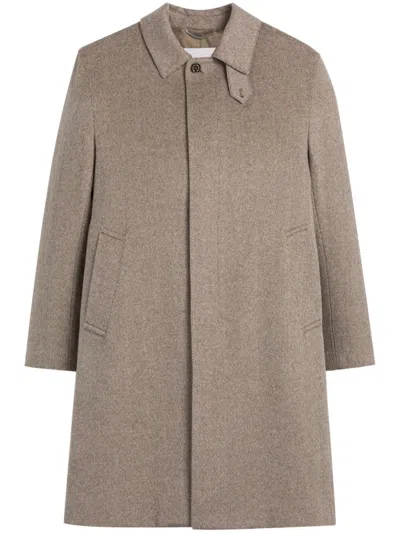 Mackintosh Dunkeld Herringbone Coat In Neutrals