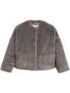Mackintosh Faux-fur Jacket In Grey