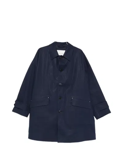 Mackintosh Humbie Buttoned Flap-pocket Coat In Blue