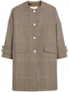 Mackintosh Humbie Collarless Coat In Neutrals
