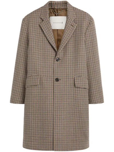 Mackintosh Humbie Houndstooth Coat In Brown
