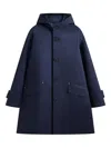 Mackintosh Humbie Raintec Hooded Button-fastening Coat In Blue