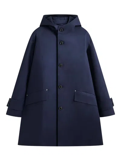 Mackintosh Humbie Raintec Hooded Button-fastening Coat In Blue