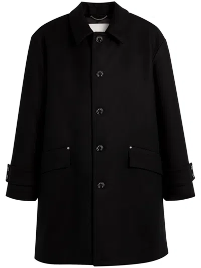 Mackintosh Humbie Wool Coat In Black