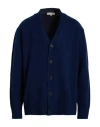 Mackintosh Man Cardigan Navy Size Xl Merino Wool, Cashmere In Blue