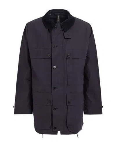 Mackintosh Man Overcoat & Trench Coat Navy Size S Cotton In Blue