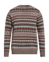 Mackintosh Man Sweater Light Brown Size Xl Virgin Wool In Gray