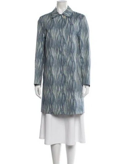 Pre-owned Mackintosh Printed Coat In Blue
