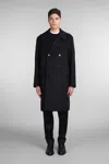 Mackintosh Blue Double-breasted Coat In Black
